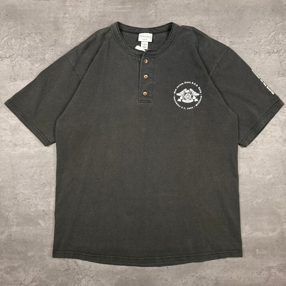 Vintage Harley Owners Group HOG New Jersey Henley T Shirt 2002